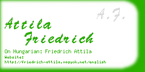 attila friedrich business card